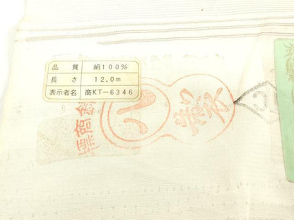 平和屋着物＊夏物　小紋　反物　着尺　絽　型染め　草花文　皇室献上品製織工場謹製　逸品　未使用　DABH8374zy