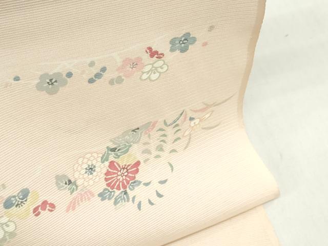 平和屋着物＊夏物　小紋　反物　着尺　絽　型染め　草花文　皇室献上品製織工場謹製　逸品　未使用　DABH8374zy