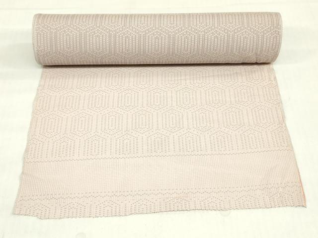 平和屋着物＊夏物　お召　反物　着尺　縦絽　亀甲柄　逸品　未使用　DABH8375zy