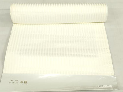 平和屋着物＊夏物　長襦袢　反物　着尺　縞　生成り色　絹　麻　未使用　DABH8377zy