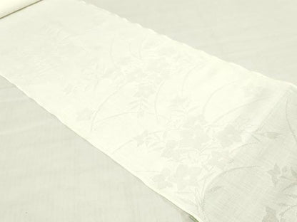 平和屋着物＊夏物　長襦袢　反物　着尺　小千谷本麻紋紗　草花文紗　生成り色　小千谷織物謹製　証紙付き　麻　逸品　未使用　DABH8378zy