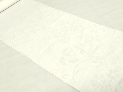 平和屋着物＊夏物　長襦袢　反物　着尺　小千谷本麻紋紗　草花文紗　生成り色　小千谷織物謹製　証紙付き　麻　逸品　未使用　DABH8380zy
