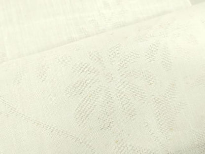 平和屋着物＊夏物　長襦袢　反物　着尺　小千谷本麻紋紗　草花文紗　生成り色　小千谷織物謹製　証紙付き　麻　逸品　未使用　DABH8380zy