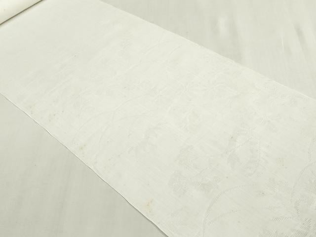 平和屋着物＊夏物　長襦袢　反物　着尺　小千谷本麻紋紗　草花文紗　小千谷織物　証紙付き　麻　逸品　未使用　DABH8383zy