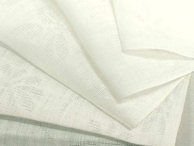 平和屋着物＊夏物　長襦袢　反物　着尺　小千谷本麻紋紗　草花文紗　小千谷織物　証紙付き　麻　逸品　未使用　DABH8383zy