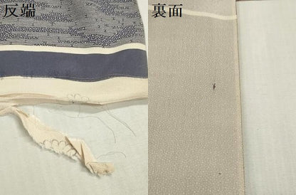 平和屋着物▼柄見本　反物　京都誂友禅　白萩　リメイク生地　材料　逸品　未使用　DABH8429zy