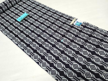 平和屋着物＊夏物　男性　浴衣　反物　着尺　注染　幾何学間道　みやまコーマー糸使用　キングサイズ　綿　逸品　未使用　DABH8432zy
