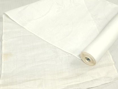 平和屋着物＊夏物　長襦袢　反物　着尺　草葉文紗　生成り色　麻　逸品　未使用　DABH8439zy