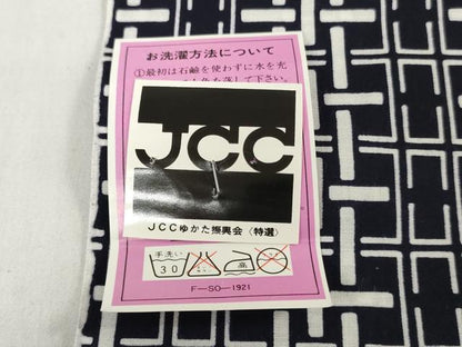 平和屋着物＊夏物　男性　浴衣　反物　着尺　注染　幾何学文　綿　逸品　未使用　DABH8453zy