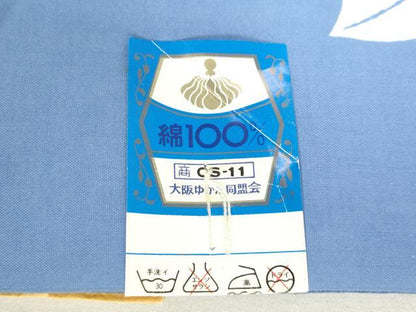 平和屋着物＊夏物　浴衣　反物　着尺　注染　枝椿　綿　逸品　未使用　DABH8465zy