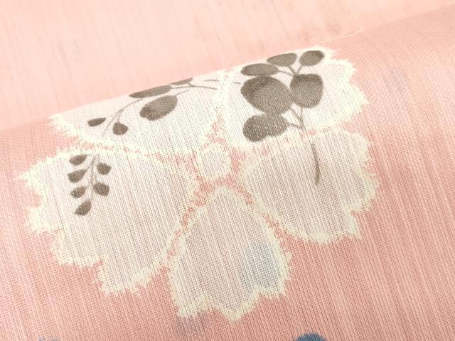 平和屋着物＊夏物　浴衣　反物　着尺　注染　舞桜文　クインサイズ　綿　逸品　未使用　DABH8470zy