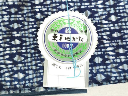 平和屋着物＊夏物　男性　浴衣　反物　着尺　注染　抽象文様　中村勘三郎丈好み　綿　逸品　未使用　DABH8482zy