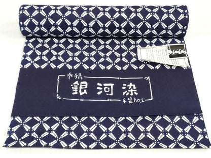 平和屋着物＊夏物　浴衣　反物　着尺　注染　銀河染　扇　綿　逸品　未使用　DABH8485zy