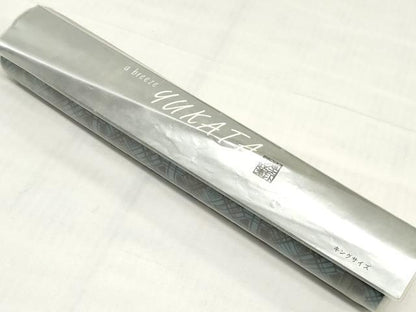 平和屋着物＊夏物　男性　浴衣　反物　着尺　注染　幾何学間道　コーマー糸使用　キングサイズ　綿　逸品　未使用　DABH8486zy