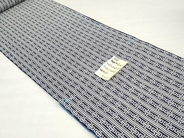 平和屋着物＊夏物　男性　浴衣　反物　着尺　注染　間道　綿　逸品　未使用　DABH8492zy