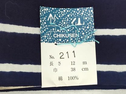 平和屋着物＊夏物　竺仙鑑製　浴衣　反物　着尺　注染　流水飛鳥文　証紙付き　綿　逸品　未使用　DABH8507zy