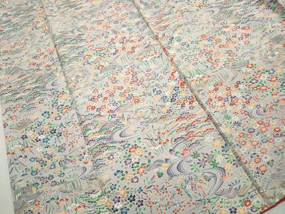平和屋着物■上質な小紋　風景花文　松竹梅　正絹　逸品　DABH8521qa