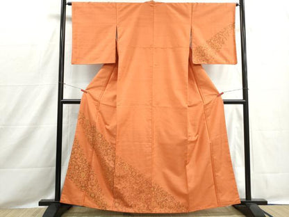 平和屋着物■訪問着　紬地　更紗花文　正絹　逸品　DABH8522qa