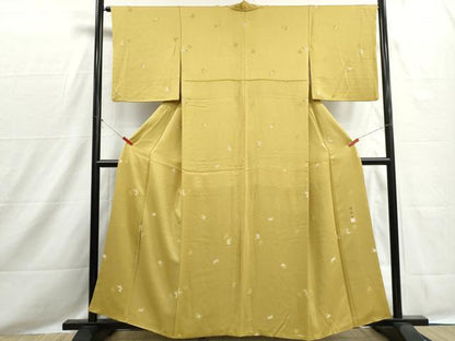 平和屋着物■本加賀友禅作家　棒田孝　小紋　刺繍　舞花文　正絹　逸品　DABH8526qa