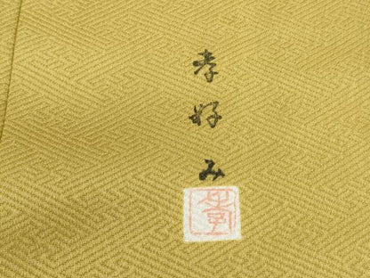 平和屋着物■本加賀友禅作家　棒田孝　小紋　刺繍　舞花文　正絹　逸品　DABH8526qa