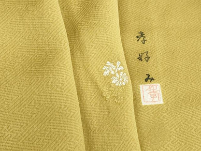 平和屋着物■本加賀友禅作家　棒田孝　小紋　刺繍　舞花文　正絹　逸品　DABH8526qa