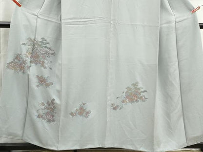 平和屋着物■中国三大刺繍　スワトウ刺繍　汕頭刺繍　総刺繍　訪問着　草花文　金糸　さが美扱い　正絹　逸品　DABH8529qa