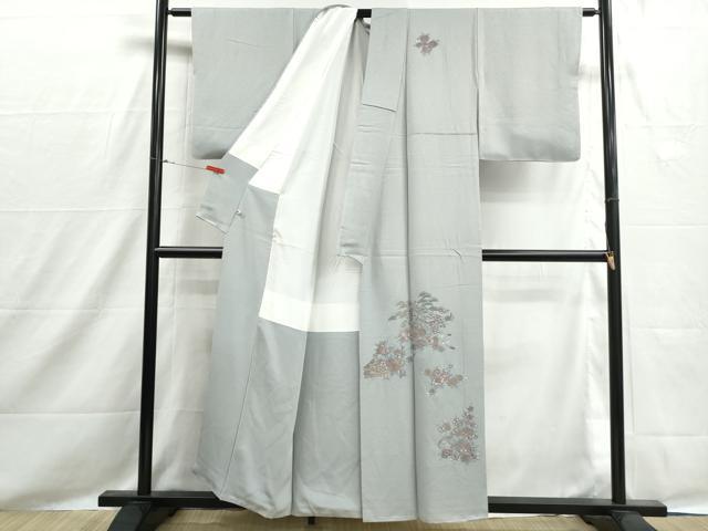 平和屋着物■中国三大刺繍　スワトウ刺繍　汕頭刺繍　総刺繍　訪問着　草花文　金糸　さが美扱い　正絹　逸品　DABH8529qa