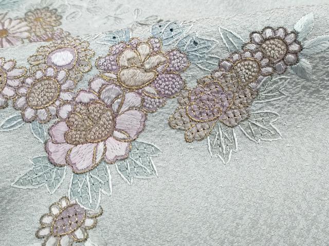 平和屋着物■中国三大刺繍　スワトウ刺繍　汕頭刺繍　総刺繍　訪問着　草花文　金糸　さが美扱い　正絹　逸品　DABH8529qa