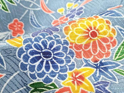 平和屋着物■上質な小紋　型染め　草花間道　正絹　逸品　DABH8535qa