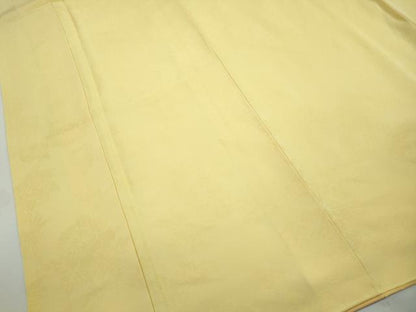 平和屋着物■上質な色無地　草花地紋　淡黄色　正絹　逸品　DABH8536qa