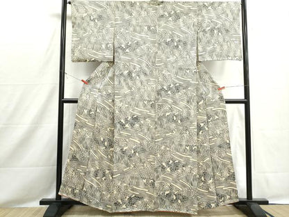 平和屋着物■上質な小紋　切嵌石畳文　正絹　逸品　DABH8537qa