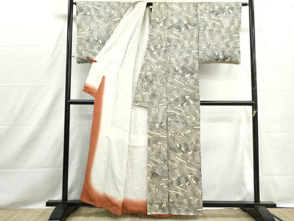平和屋着物■上質な小紋　切嵌石畳文　正絹　逸品　DABH8537qa