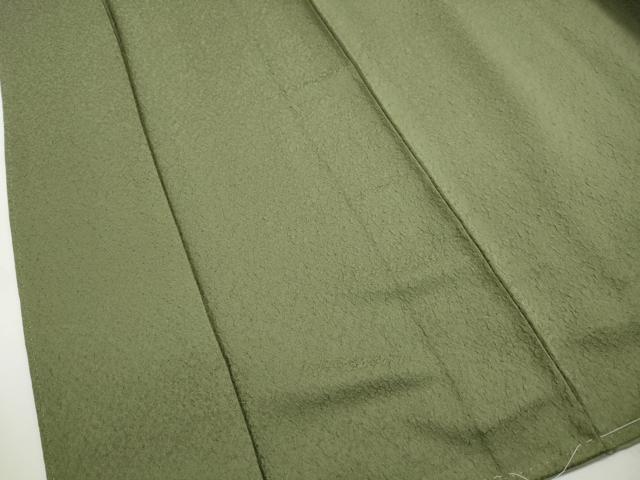 平和屋着物■上質な色無地　霞地紋　草色　正絹　逸品　DABH8541qa