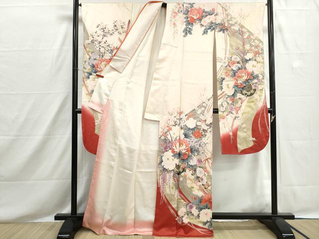 平和屋着物■豪華振袖　花車文　暈し染め　金彩　正絹　逸品　DABH8542qa