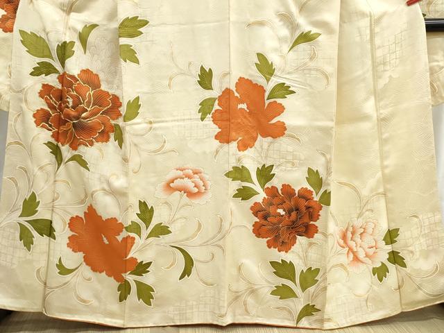 平和屋着物■豪華振袖　駒刺繍　牡丹文　金彩　正絹　逸品　DABH8544qa