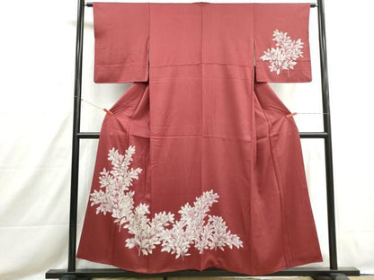平和屋着物■訪問着　刺繍　枝葉南天文　正絹　逸品　DABH8545qa