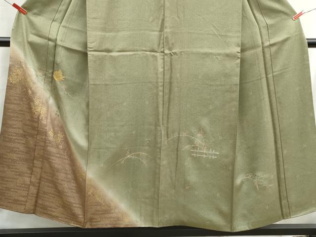 平和屋着物■訪問着　駒刺繍　霞花蝶文　暈し染め　金彩　正絹　逸品　DABH8546qa