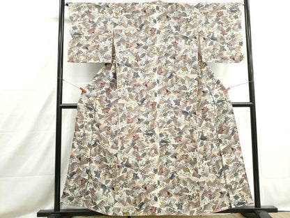 平和屋着物■上質な小紋　百人一首　金彩　鬼しぼ縮緬　正絹　逸品　DABH8547qa