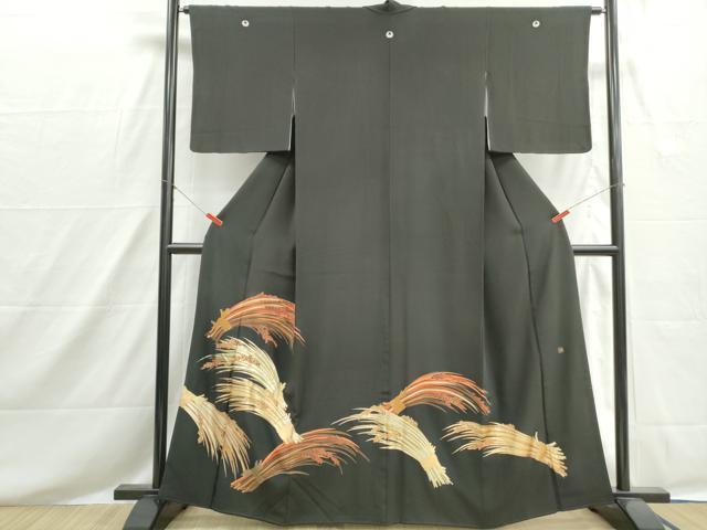 平和屋着物■豪華黒留袖　作家物　稲穂　金彩　正絹　逸品　DABH8550qa