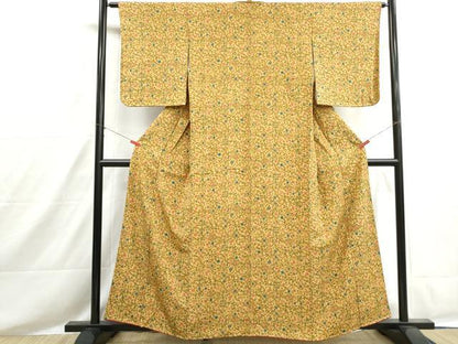 平和屋着物■上質な小紋　花唐草文　正絹　逸品　DABH8554qa