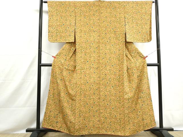 平和屋着物■上質な小紋　花唐草文　正絹　逸品　DABH8554qa