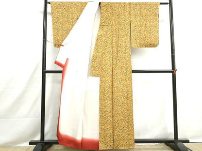 平和屋着物■上質な小紋　花唐草文　正絹　逸品　DABH8554qa