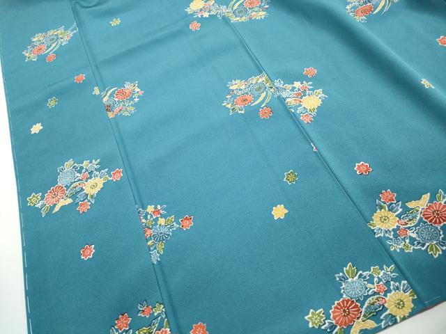 平和屋着物■上質な小紋　型染め　草花文　正絹　逸品　DABH8559qa