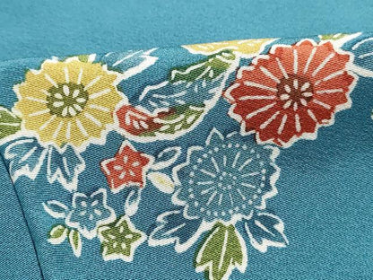 平和屋着物■上質な小紋　型染め　草花文　正絹　逸品　DABH8559qa