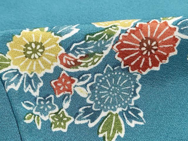 平和屋着物■上質な小紋　型染め　草花文　正絹　逸品　DABH8559qa
