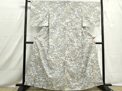平和屋着物■訪問着　風景花松文　正絹　逸品　DABH8560qa