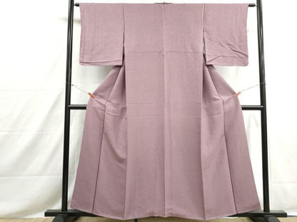 平和屋着物■上質な色無地　霞地紋　鳩羽色　正絹　逸品　DABH8564qa