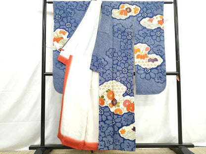 平和屋着物■豪華振袖　駒刺繍　絞り　雲取り菊唐草文　金彩　正絹　逸品　DABH8569qa