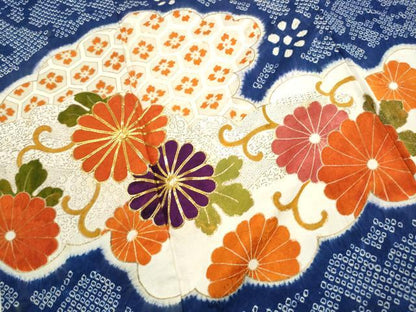 平和屋着物■豪華振袖　駒刺繍　絞り　雲取り菊唐草文　金彩　正絹　逸品　DABH8569qa