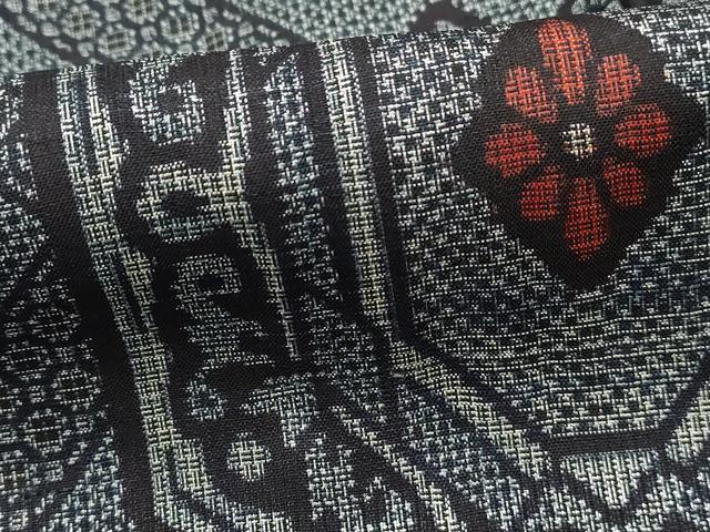 平和屋着物■本場大島紬　割り込み絣　亀甲花菱文　正絹　逸品　DABH8571qa
